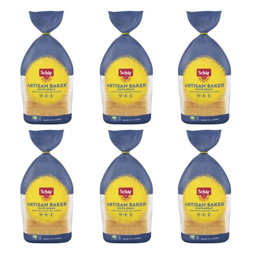 Schar - Artisan Baker White Bread - Certified Gluten Free - No GMO's, Dairy or Wheat - (14.01 oz) 6 Pack