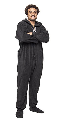 Forever Lazy Footed Adult Onesie - Black to Sleep - L