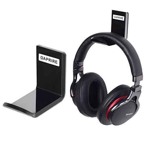 OAPRIRE Headphone Headset Stand Hanger Wall Mount Set of 2 - No Drilling Required Universal Headphone Holder Hook with Cable Clip - Save Desktop Space