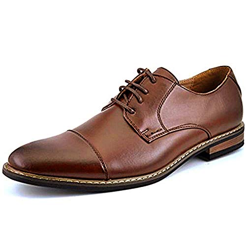 Bruno Marc Moda Italy Prince Men's Classic Modern Oxford Wingtip Lace Dress Shoes,PRINCEWIDE-6-DK.Brown,9 W US