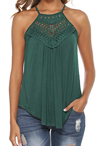 Womens Summer Tops Sexy Trendy Flowy Tanks Strapless Tube Tops Shirts Green S