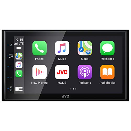 JVC KW-M56BT Apple CarPlay Android Auto Multimedia Player w/ 6.8' Capacitive Touchscreen, Bluetooth Audio and Hands Free Calling, MP3 Player, Double DIN, 13-Band EQ, SiriusXM, AM/FM Car Radio