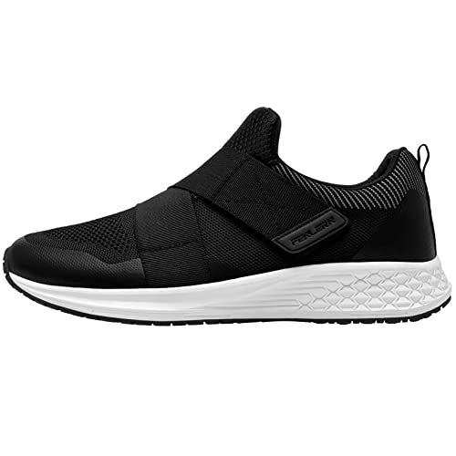 FENLERN Men Women Indoor Cycling Shoes Bike Shoes SPD Compatible Comfortable Walkable, Black White 12.5