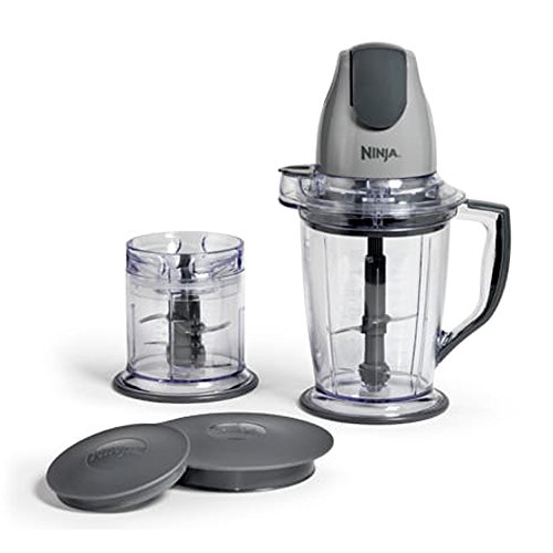 Ninja QB900B Master Prep Food Processor Blender with 48 oz Pitcher & 16 oz Chopping Bowl, Perfect for Frozen Blending & Chopping, 400 Watts, Dishwasher Safe, Countertop, Grey