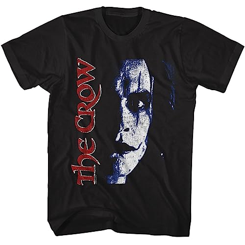 The Crow Movie Logo & Eric's Face Crow Mens Black Short Sleeve T Shirt Vintage Style Graphic Tees