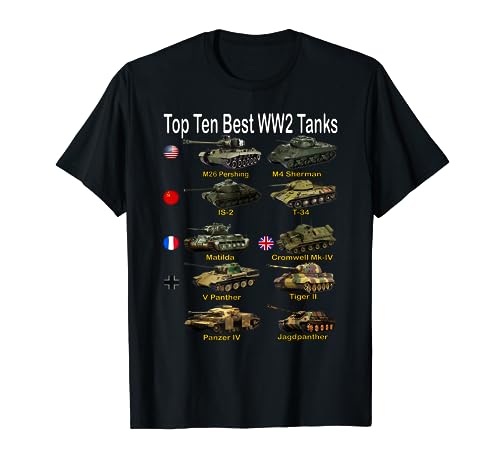 Top Ten Best WW2 Tanks | Sherman Panzer Panther Tiger T-34 T-Shirt