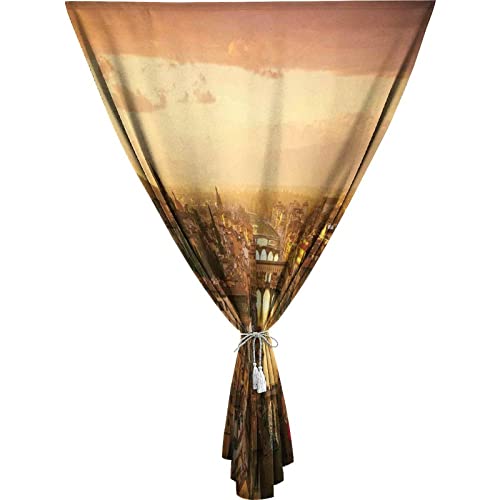 Travel Windows Blackout Curtain, Wanderlust Curtain Shades, Bridge Ponte Vecchio Italy Bird Eye Sunset View Print Adjustable Temporary Blackout Shades,59W x72L Inches, for Kitchen Bathroom Living Room