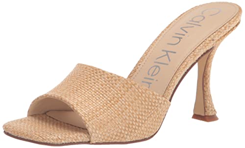 Calvin Klein Women's Bradon Heeled Sandal, Natural 101, 8
