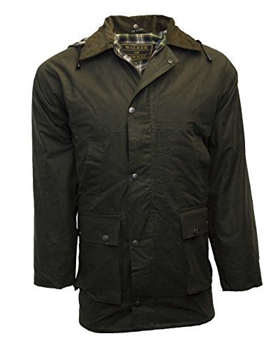 Walker and Hawkes - Men's Wax Unpadded Benson Jacket - Olive - 2X-Large