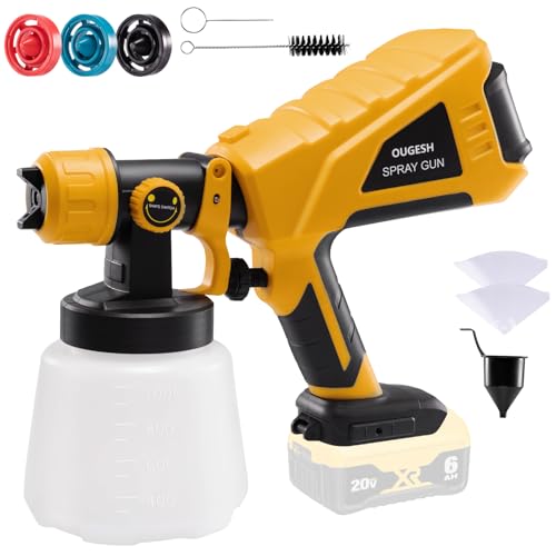 Cordless Paint Sprayer for Dewalt 20V MAX Battery Airless Electric HVLP Spray Paint Gun Tools for House Painting/Home Interior and Exterior/Wood/Walls/Furniture/Fence/Door(No Battery)