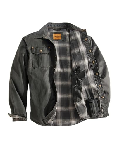 Venado Bountyman Cotton Suede Concealed Carry Shirt Jacket - Chore Coat for Men (Black Bear, XX-Large)