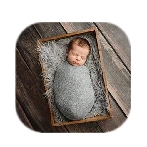 Vemonllas Luxury Stretch Newborn Boy Girl Baby Photography Props Wrap Yarn Cloth Blanket (Grey)