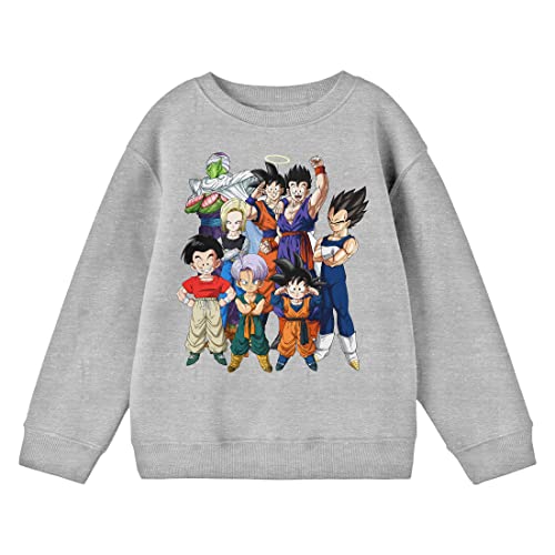 Bioworld Dragon Ball Z Character Group Youth Boy's Athletic Heather Sweatshirt-XL