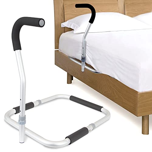 Vive Bed Cane for Seniors - Bed Handle Bedside Assist Adjustable Height Grab Bar Rail - Help Elderly Adults Get Out of Bed - Handicap Sit to Stand Pull Up Assistance - Mobility Aid Transfer Handrail