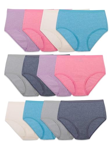 Fruit Of The Loom Womens Beyondsoft Underwear, Super Soft Designed With Comfort In Mind, Available Plus Size, Brief - Cotton Blend - 12 Pack - Colors May Vary, 10 US