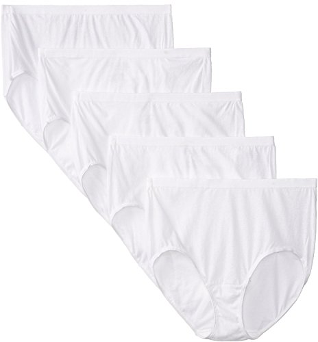 Fruit of the Loom Women_s Plus Size Fit For Me 5Pack Original Cotton Brief Panties White 12