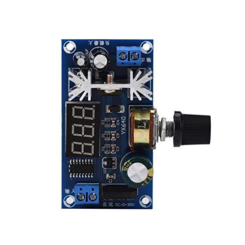 LM317 Adjustable Voltage Regulator Board, Digital Display Power Supply Module, Double-Sided Circuit Heat Sink DC 3-30V/ AC 3-20V