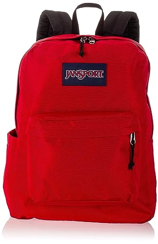 JanSport SuperBreak Backpack - Durable, Lightweight Premium Backpack - Red Tape