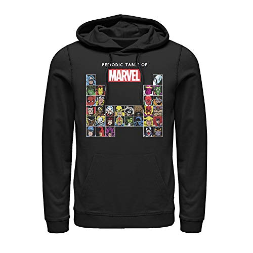 Marvel Men's Periodic Table of Heroes Pull Over Hoodie - Black - Large