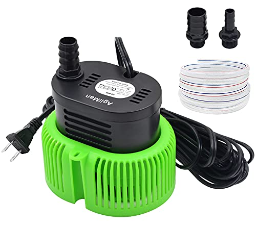 Pool Cover Pump above Ground - Submersible Water Sump Pump Swimming Water Removal Pumps, with Drainage Hose & 25 Feet Extra Long Power Cord, 850 GPH inGround, 3 Adapters