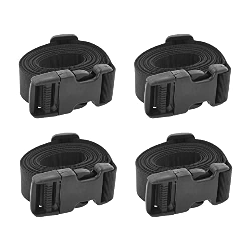 Mandala Crafts Black Luggage Straps for Suitcases - Quick Release Bag Buckle Straps Adjustable Packing Straps - 1 Inch Luggage Belt Utility Strap Nylon Travel Strap