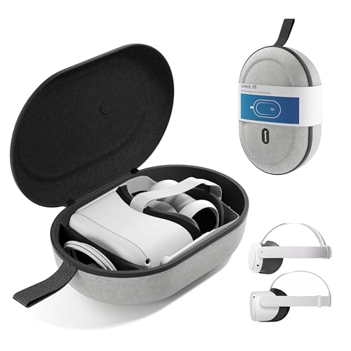 Syntech Hard Carrying Case Compatible with Oculus/Meta Quest 3, Quest 2 Accessories VR Headset, Touch Controllers and Other Small Accessories, Portable for Travel, Gray (Do Not Fit Elite Strap)