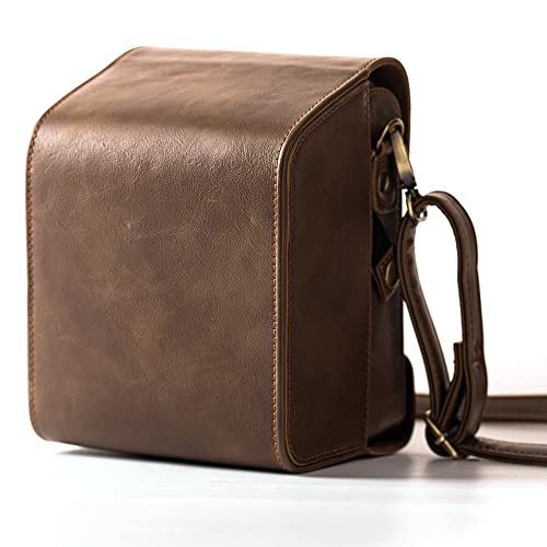 HelloHelio Vintage Camera Bag for Polaroid Onestep+/ Now+ Polaroid Originals Onestep 2 VF/Now I-Type IBluetooth Connected Instant Film Camera (Brown Case)