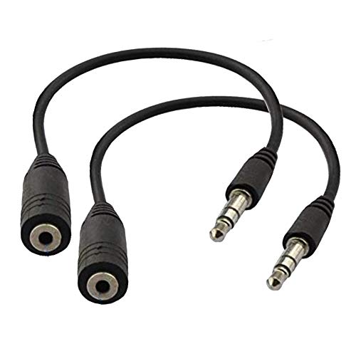 Seadream 2Pack 6 inch 3-Pole 3.5mm Male to 2.5mm Female Headset Audio Adapter Cable Extender Stereo Jack