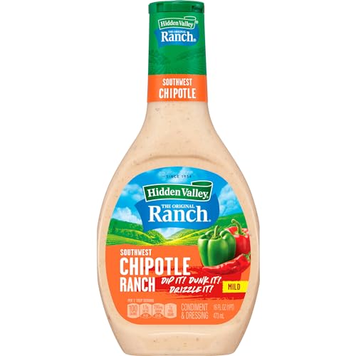 Hidden Valley Farmhouse Originals Southwest Chipotle Salad Dressing & Topping, Gluten Free - 16 Ounce Bottle (Package May Vary)