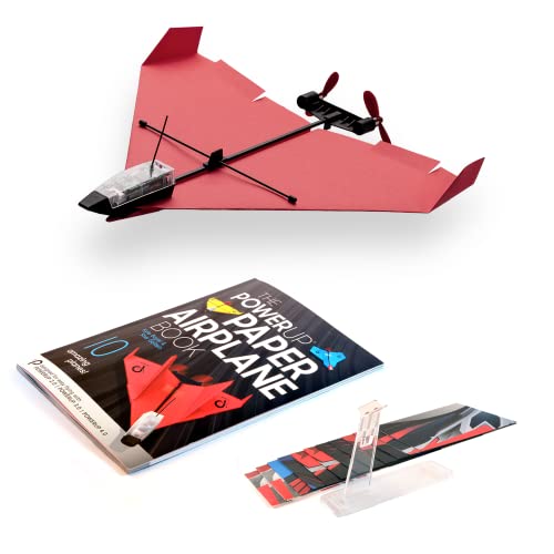 POWERUP 4.0: Flight Manual Kit- Smartphone Controlled Paper Airplane, Illustrated Book, 20 Paper Airplane Templates, DIY STEM Kit for Kids, Teens, & Adults- Fun Outdoor Toy, Educational Gift