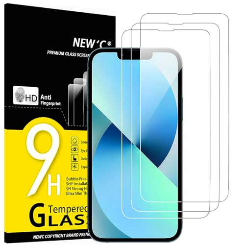 NEW'C [3 Pack] Designed for iPhone 13 Mini (5,4') Screen Protector Tempered Glass, Case Friendly Ultra Resistant