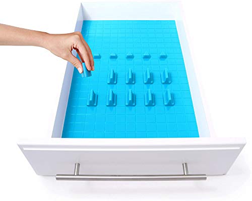 KMN Home DrawerDecor Sky Blue Customizable Drawer Organizer 21 Piece Deluxe Starter Kit