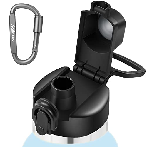 Bosizhang Water Bottle Lid Replacement for Wide Mouth, Auto Spout and Button Lock, Compatible with Hydro Flask, Bubba, Tal, Contigo, Nalgene, Iron Flask, Takeya and Other Brand