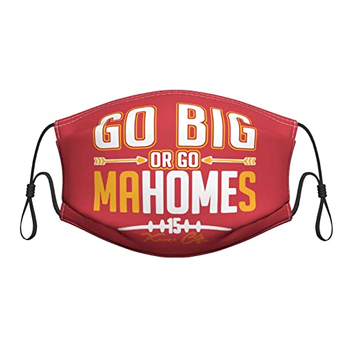 OKFDYIDSTP Adult Kansas City Missouri State Balaclava Face Mouth Cover Mask Windproof Football Sports Fan Masks with Filter 3-Pack (Kansas City C3, One Size)