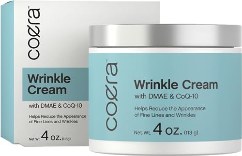 Wrinkle Cream for Face | 4 oz | with DMAE & CoQ10 | Helps Reduce the Appearance of Fine Lines & Deep Wrinkles | Free of Parabens, SLS and Fragrances | Coera By Horbaach