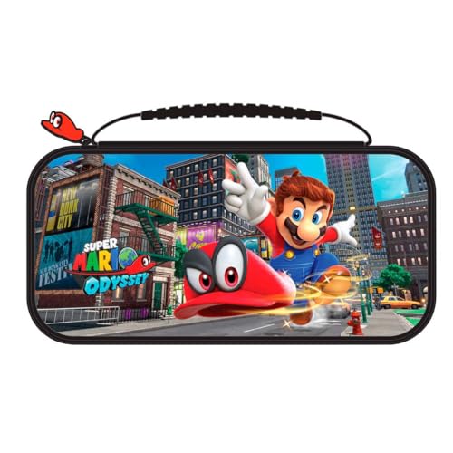 Game Traveler Mario Odyssey Nintendo Switch Case - Switch OLED Case for Switch OLED, Switch & Switch Lite, Adjustable Viewing Stand & Bonus Game Case, Deluxe Handle, Licensed Nintendo Switch game case