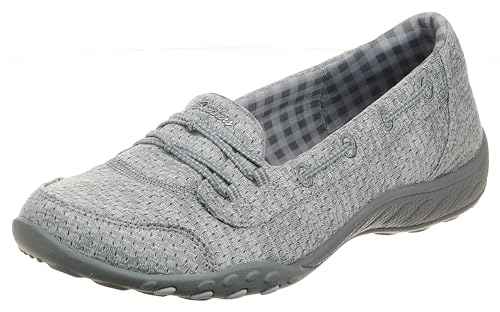 Skechers Women's Breathe Easy-Good Influence Sneaker, Grey, 8 M US