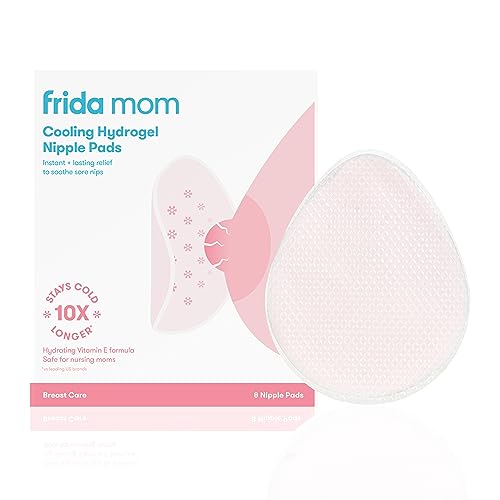Frida Mom Cooling Hydrogel Nipple Pads - Soothing Nursing Pads, Made for Sore Nipples, Breastfeeding Essentials for Mom, 8 Count