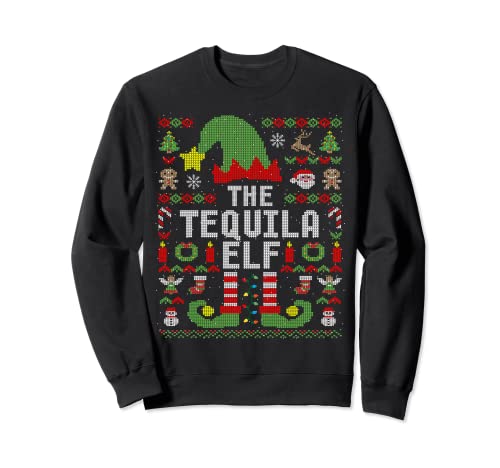 The Tequila Elf Ugly Christmas Matching Family Group Sweatshirt