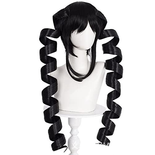 Cosplay Wig Celestia Ludenberg Cosplay Wig Danganronpa Black Curly Long Lolita Dangan Ronpa Synthetic Hair Halloween Party Role Play Wig Cap