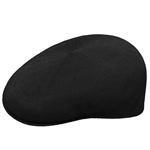Kangol 504 Tropic Ivy Cap for Men and Women, Polyester Flat Cap, Black, Medium