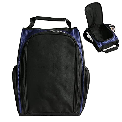 Getfitsoo Golf Shoe Bags Tote Zippered Carrier Sports Bags with Two Side Pocket Travel Shoe Bags for Men Women Outdoor (Blue)