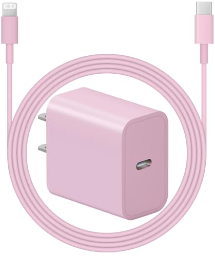iPhone Charger Super Fast Charging 20W PD Power Wall Charger with 6FT Charging Cable Compatible iPhone 14/14 Pro Max/13/13 Pro Max/12/12 Pro/12 Pro Max/11/11 Pro iPad(Pink)