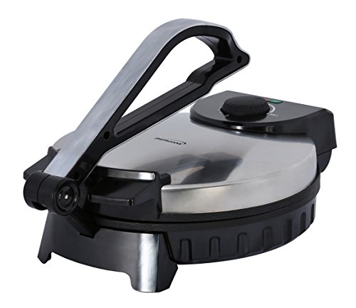 Brentwood Electric Tortilla Maker Non-Stick, 10-inch, Brushed Stainless Steel/Black