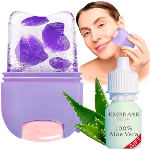 Face Ice Mold Ice Roller For Face, Moisturizer Ice Face Roller With Aloe Vera, Versatile Ice Roller Mold with Jade Roller and 100% Pure Aloe Vera Juice, Face Ice Roller, Premium Ice Mold for Face