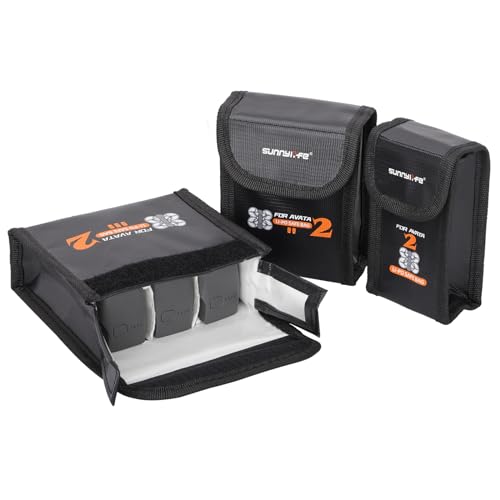 Rantow Avata 2 Battery Safe Bag - Fireproof Explosionproof Battery Bag Protective Storage Bag Fire Retardant Guard Pouch for DJI Avata 2 Drone Battery Charging and Storage (M for 2 Battery)