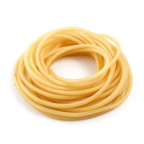 QWORK 33FT 1/4' OD 3/16' ID Natural Latex Rubber Tubing Surgical Tube for Home, Hospital, Laboratory