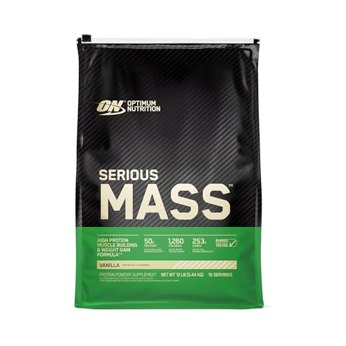 Optimum Nutrition Serious Mass Weight Gainer Protein Powder, Vitamin C and Zinc for Immune Support, Vanilla, 12 Pound (Packaging May Vary)