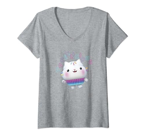 Gabby's Dollhouse Cakey Cat Cakey-Licious V2 V-Neck T-Shirt
