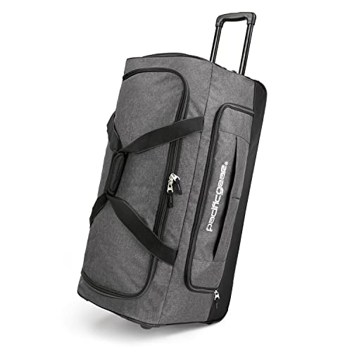 Pacific Gear Wheeled Rolling Duffel Bag, Durable Design, Telescoping Handle, Multiple Compartments, Tie-Down Capabilities